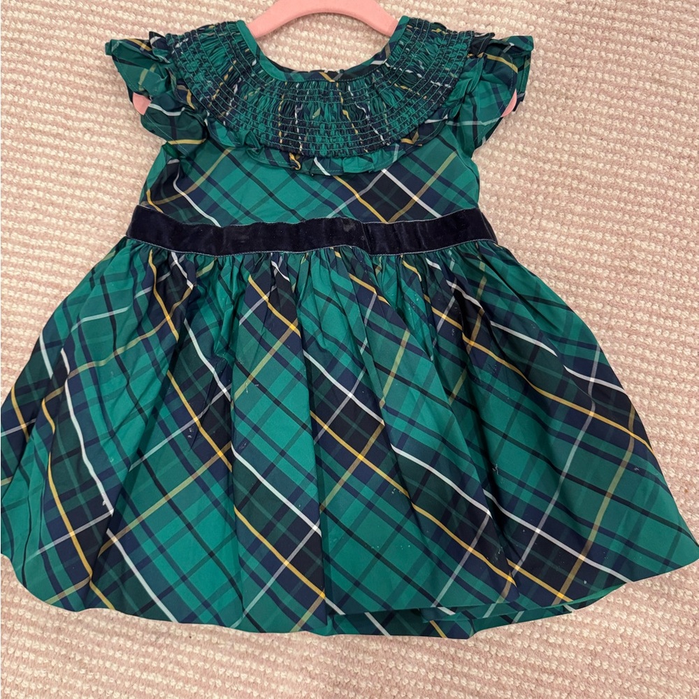 Janie and Jack Green Tartan Plaid Dress